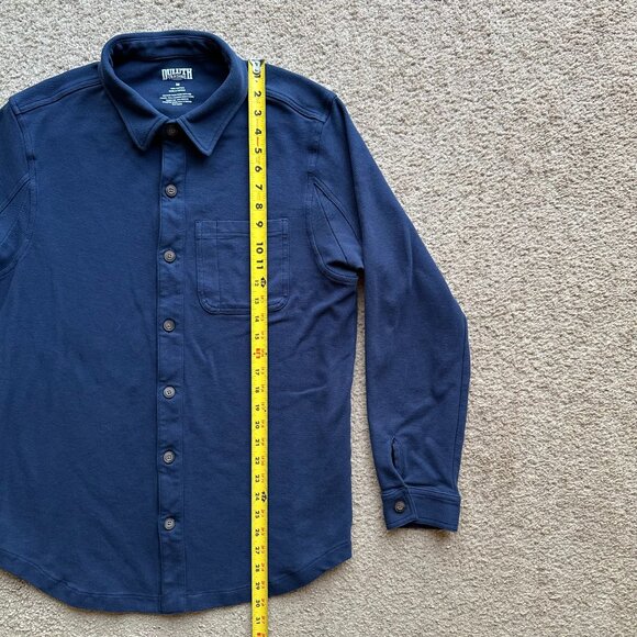 Duluth Shirt Mens Medium Button Up Long Sleeve Navy Blue Point Collar Cotton - Picture 8 of 10
